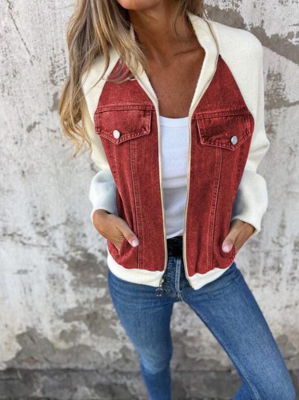 ISA | V-Neck Casual Jacket with Zip Closure