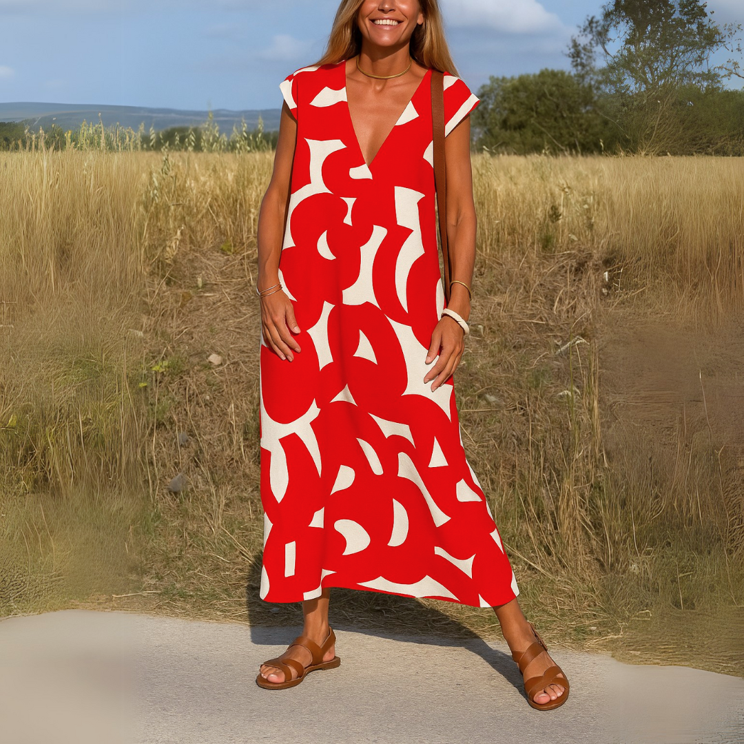 GEORGINA | Sophisticated V-Neck Dress
