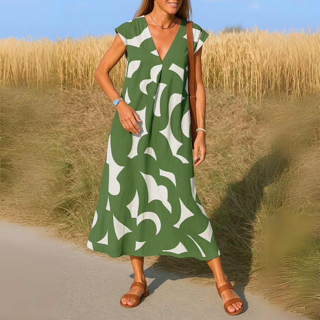 GEORGINA | Sophisticated V-Neck Dress