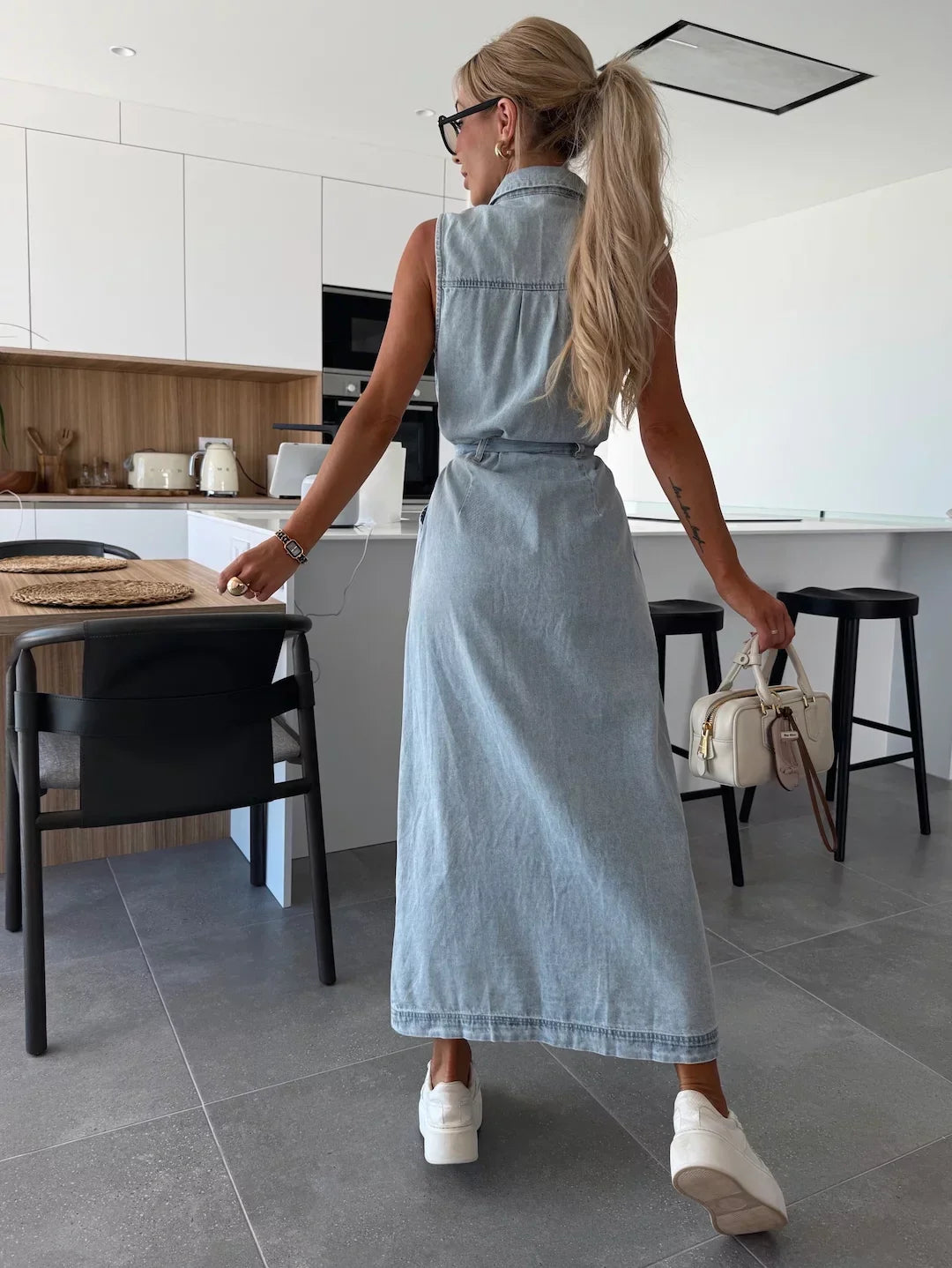 LOUISA | LONG DENIM MAXI DRESS