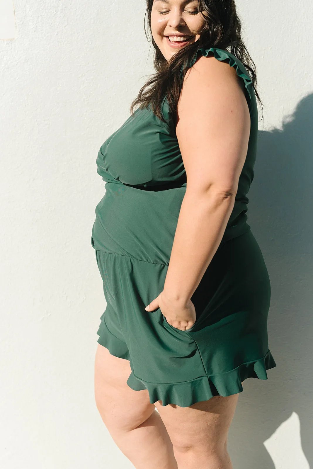 MARGARET | Ruffled Bathing Suit with Built-in Breast Support