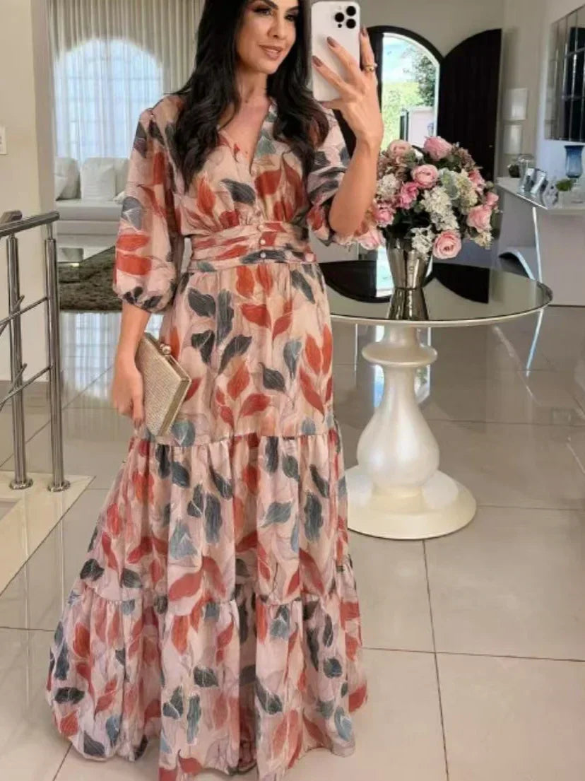 LARSA | Elegant Long Floral Dress
