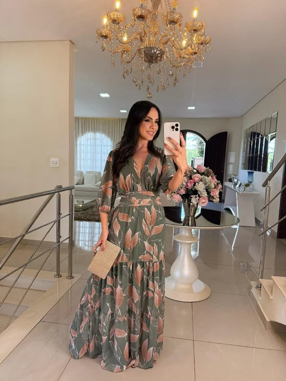 LARSA | Elegant Long Floral Dress