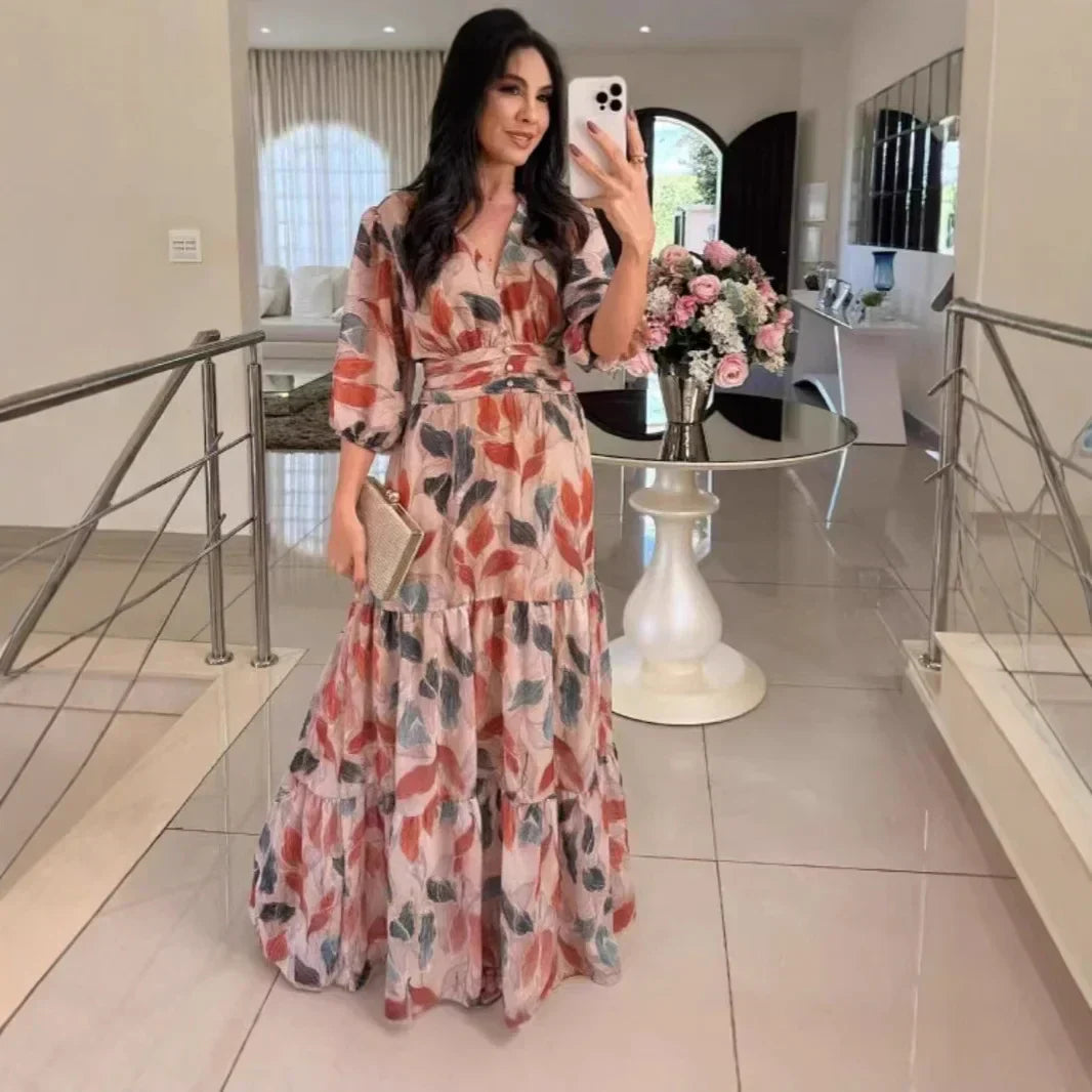 LARSA | Elegant Long Floral Dress