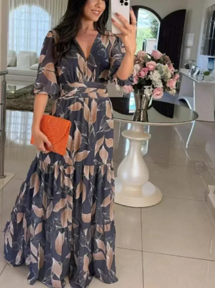 LARSA | Elegant Long Floral Dress
