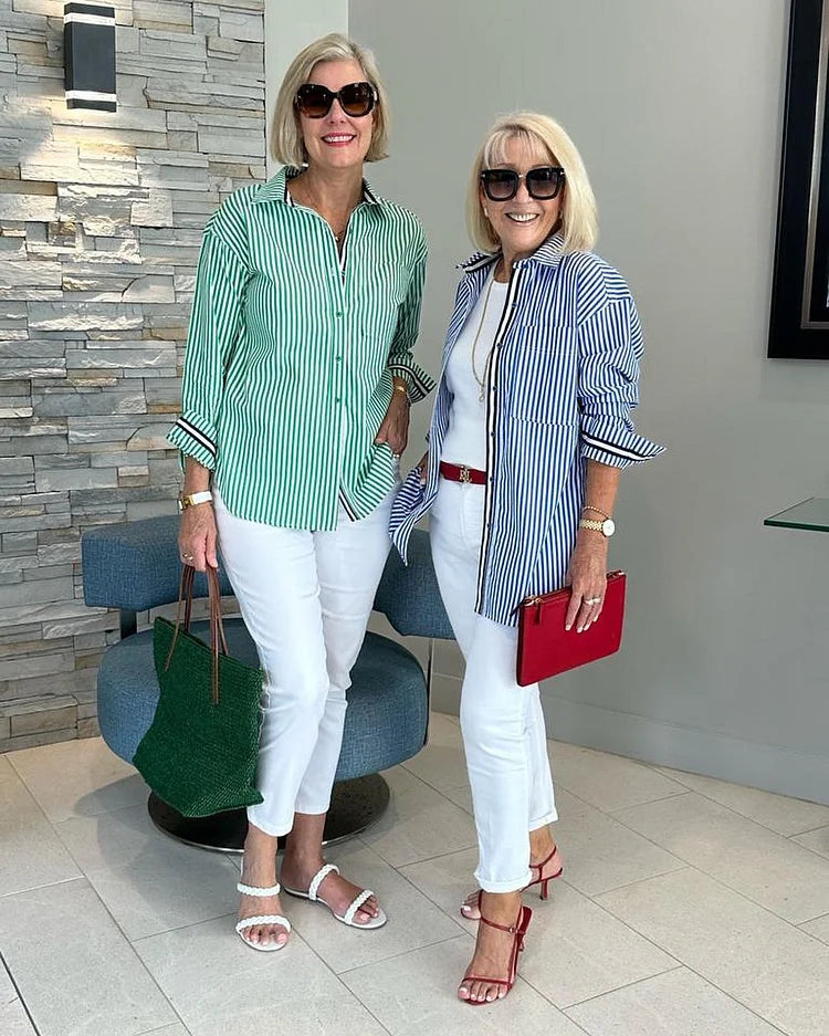GINNEY | Striped Button-Up Shirt