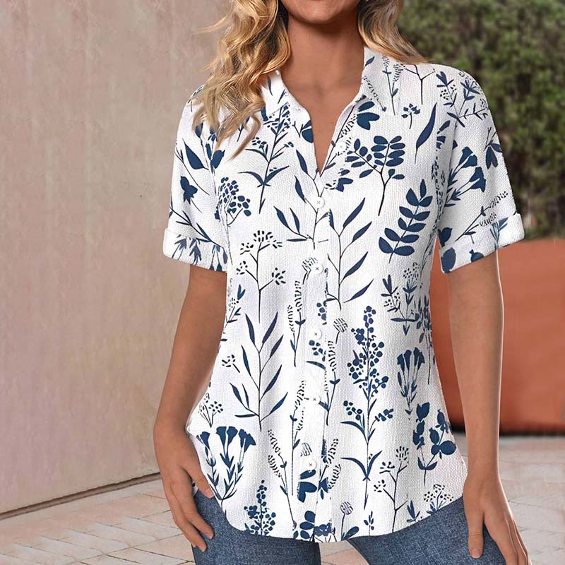 BETTY | Relaxed Leaf Pattern Blouse