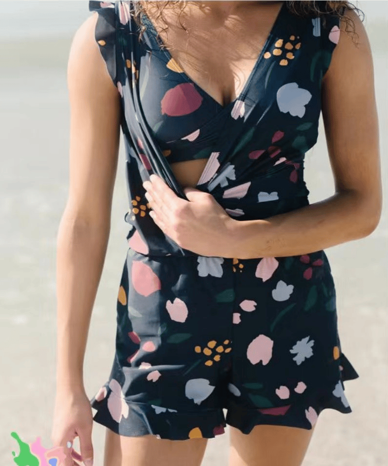 MARGARET | Ruffled Bathing Suit with Built-in Breast Support