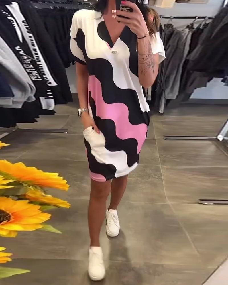 AVRILL | VIBRANT WAVE PATTERN DRESS
