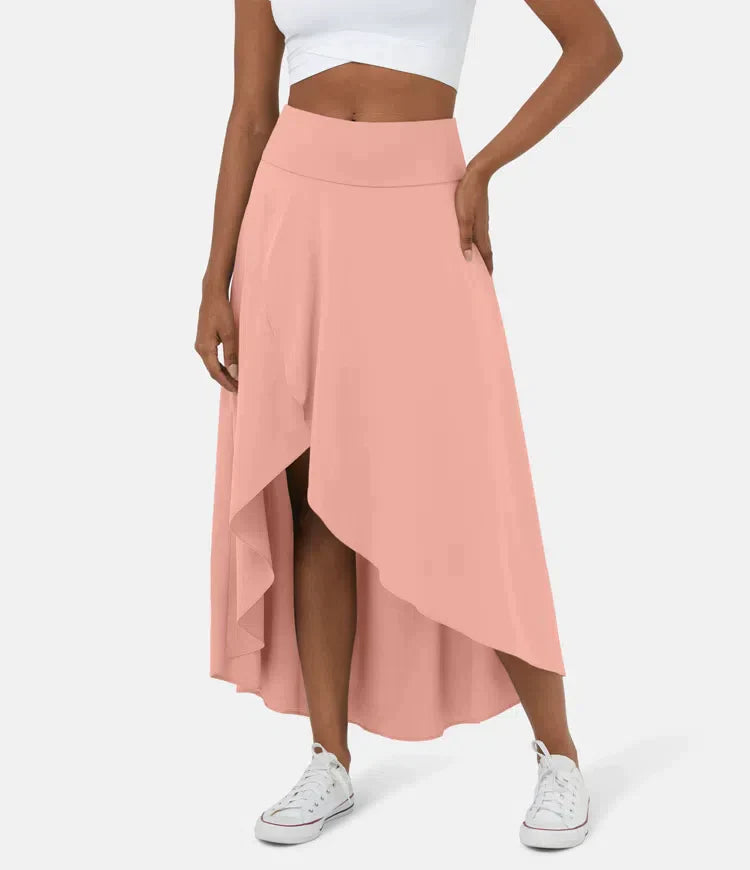 BO | High-Waisted 2-in-1 Casual Midi Skirt