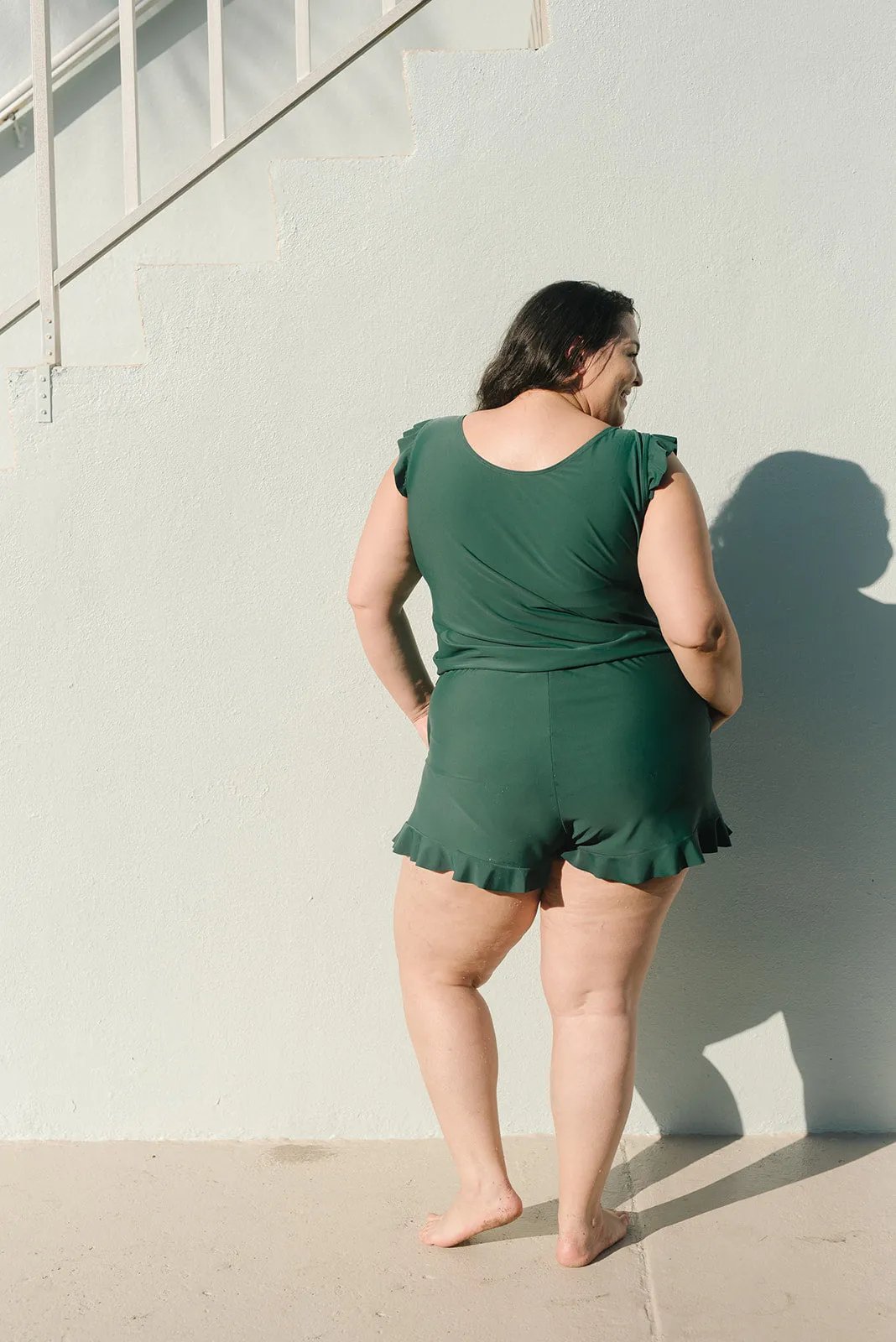 MARGARET | Ruffled Bathing Suit with Built-in Breast Support