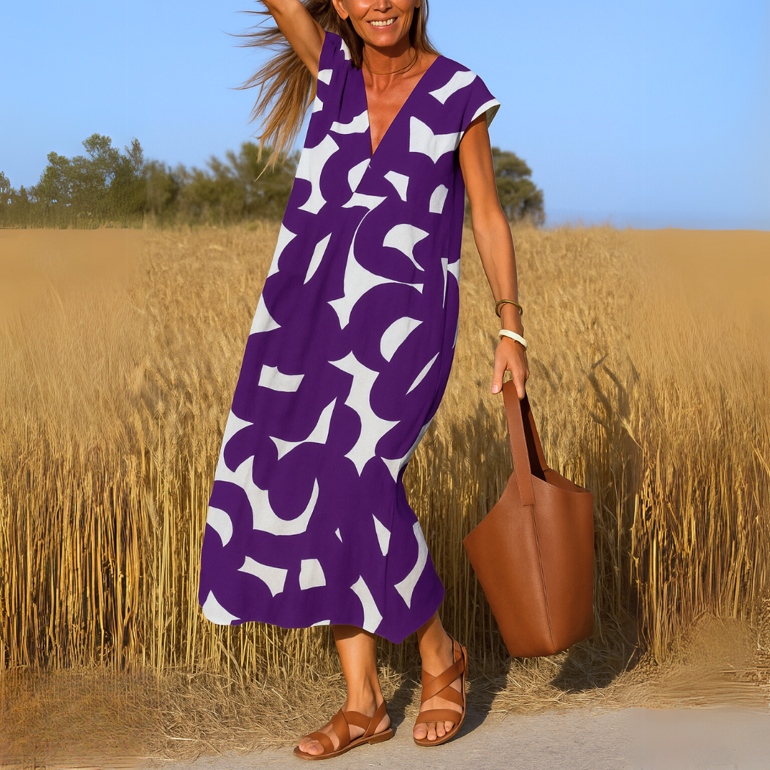 GEORGINA | Sophisticated V-Neck Dress