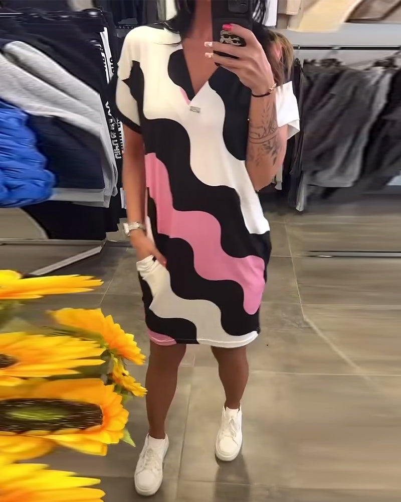 AVRILL | VIBRANT WAVE PATTERN DRESS