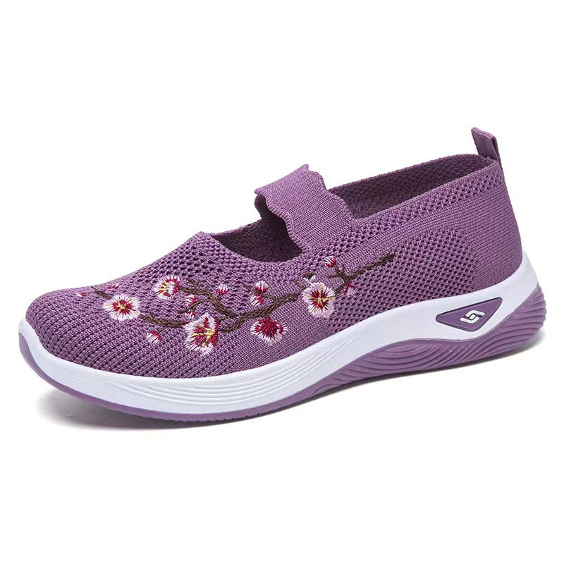 TRACY | EMBROIDERED FLOWER ORTHOPEDIC SLIP-ON SHOES