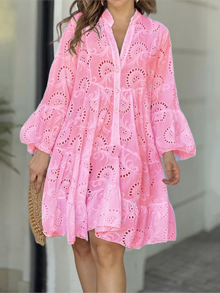 LOWEY | ELEGANT EMBROIDERED MIDI DRESS