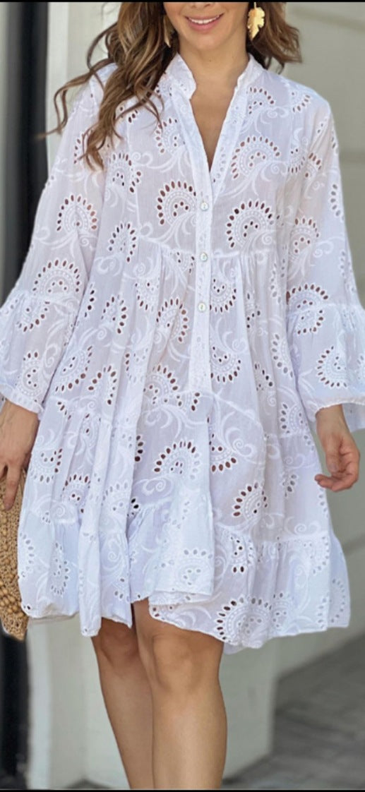LOWEY | ELEGANT EMBROIDERED MIDI DRESS