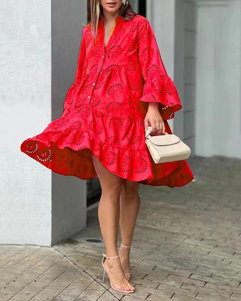 LOWEY | ELEGANT EMBROIDERED MIDI DRESS
