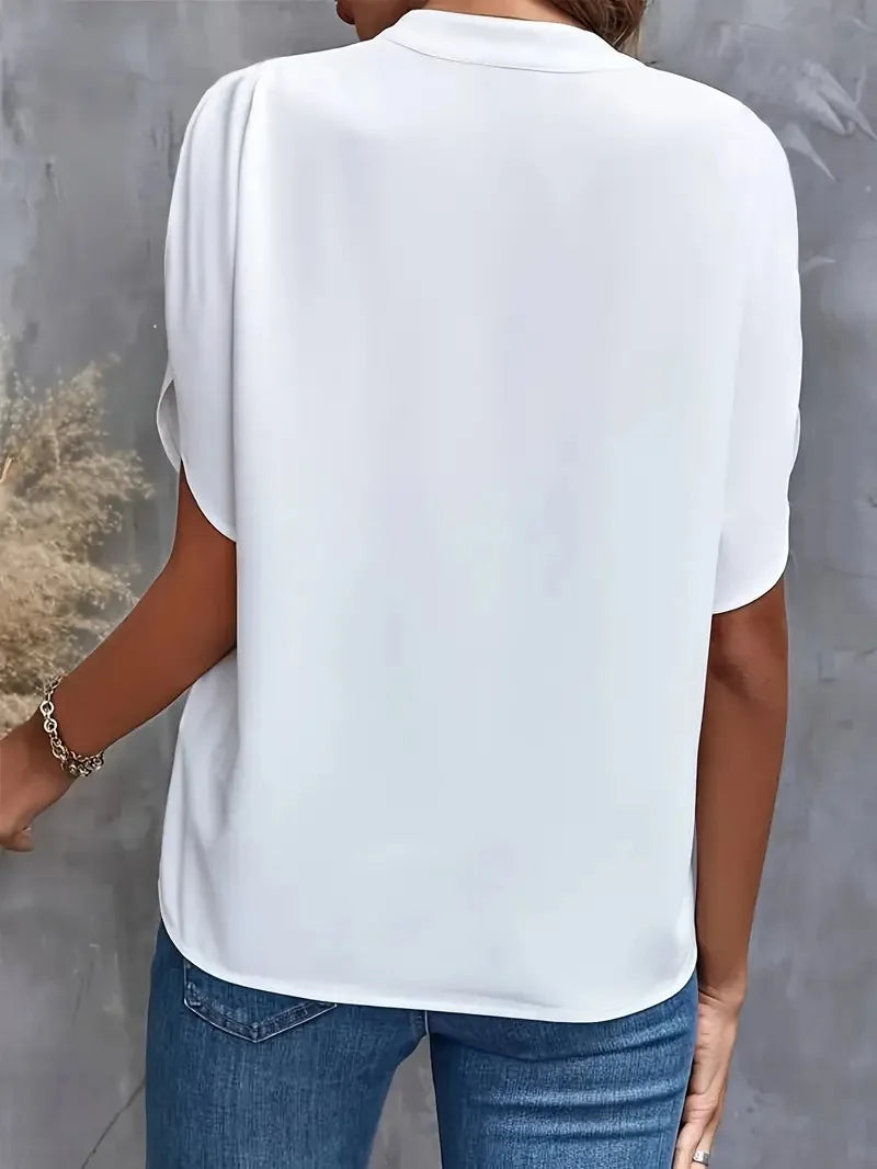 INAYA | Elegant V-Neck Blouse in Soft Fabric