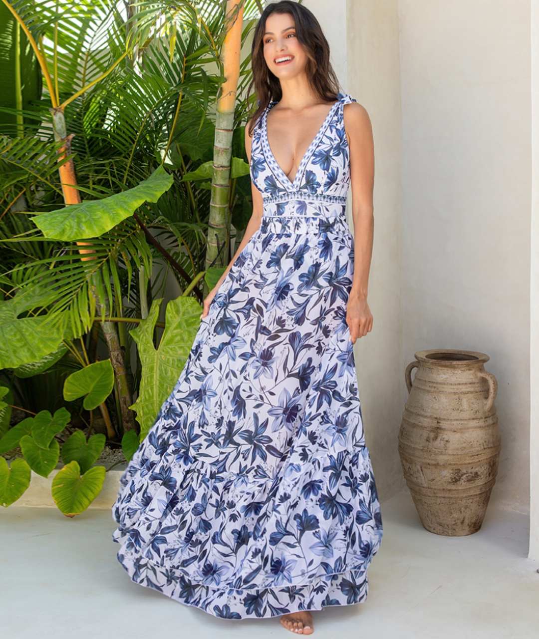 AMELIA | Dual-Style V-Neck Swimsuit with Coordinating Skirt
