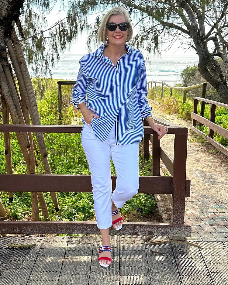 GINNEY | Striped Button-Up Shirt