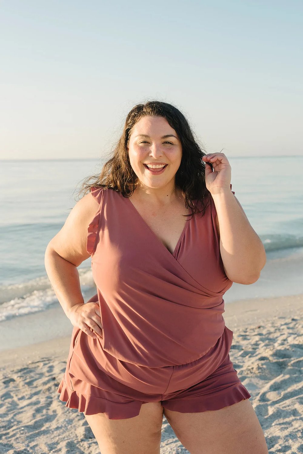 MARGARET | Ruffled Bathing Suit with Built-in Breast Support