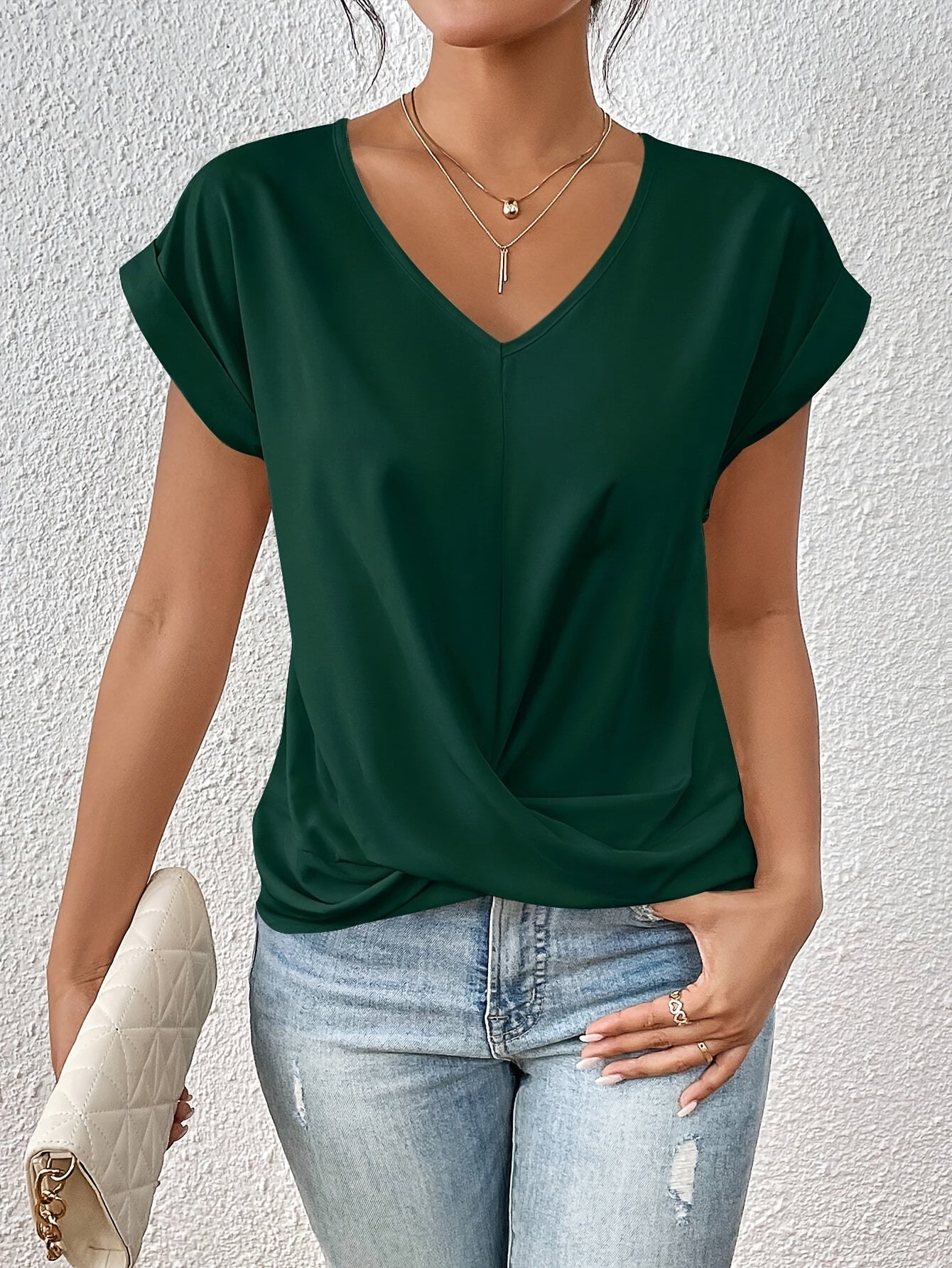 MEREDITH | HEART NECKLINE CASUAL SHIRT