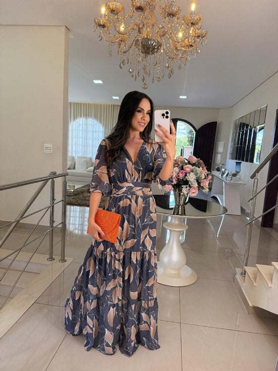 LARSA | Elegant Long Floral Dress