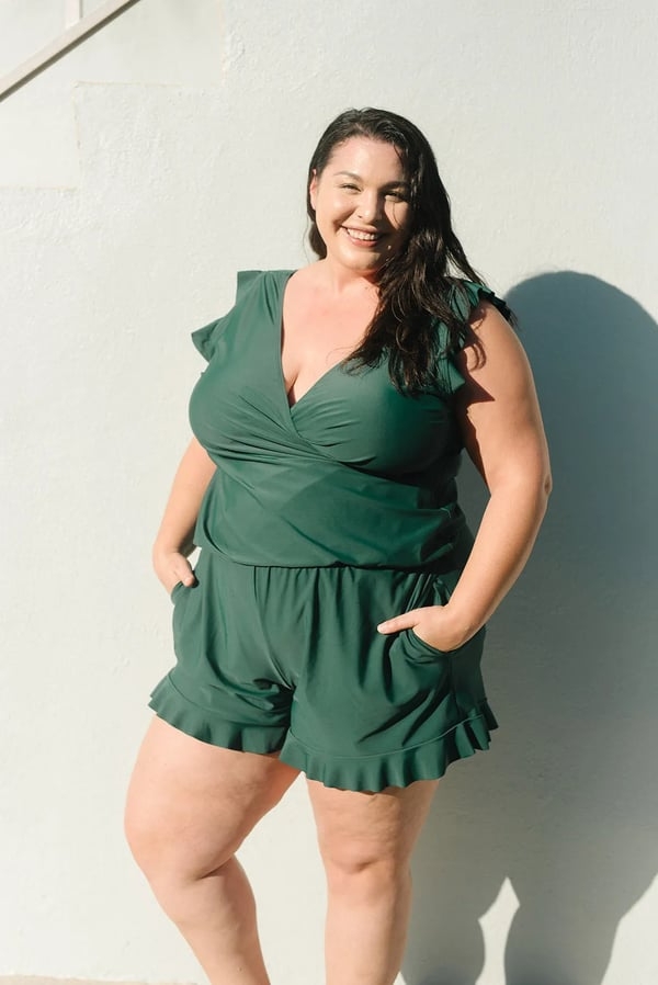 MARGARET | Ruffled Bathing Suit with Built-in Breast Support