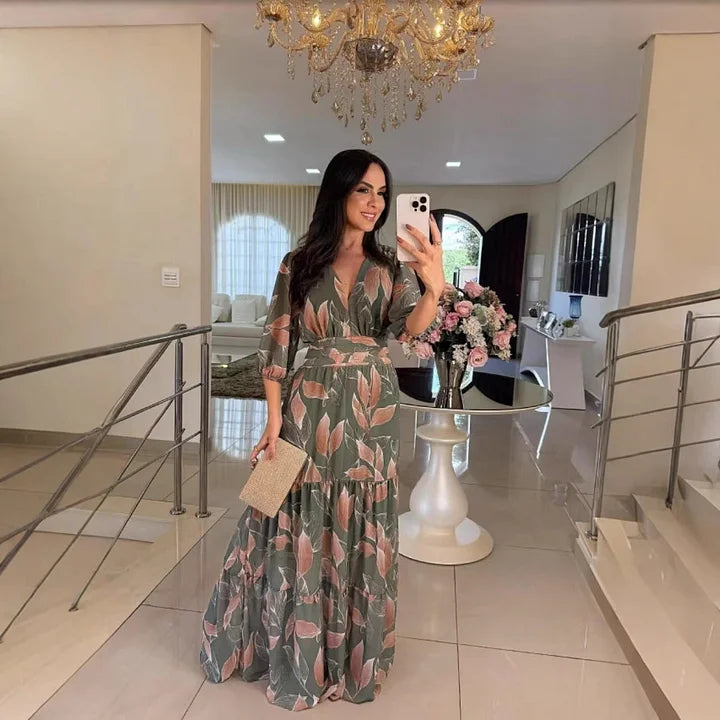 LARSA | Elegant Long Floral Dress