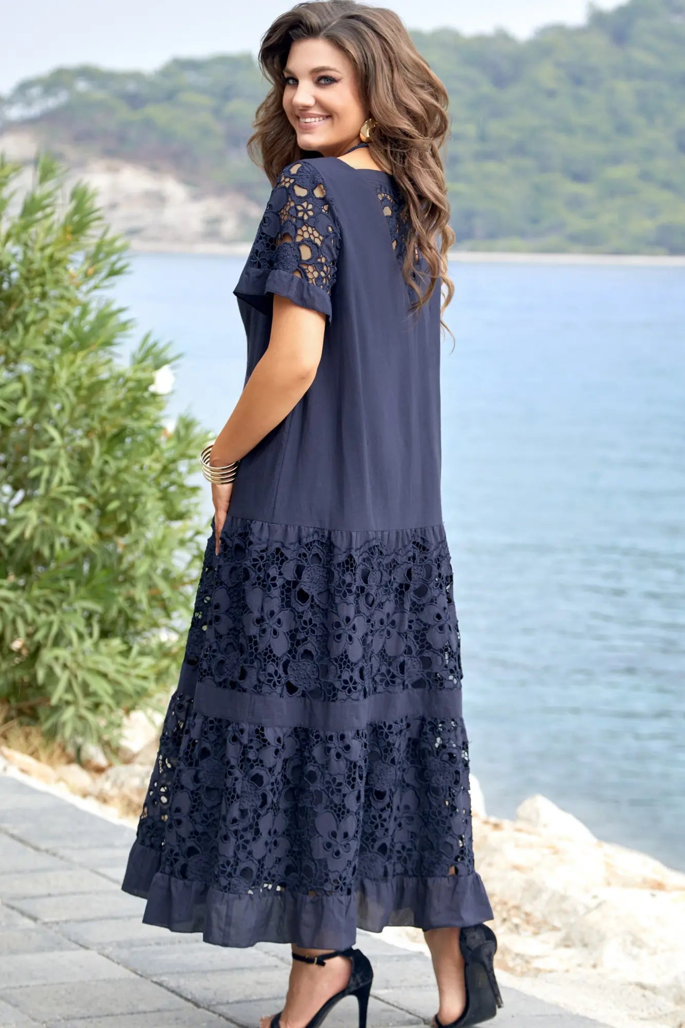Navy Blue Maxi Dress by MALINA