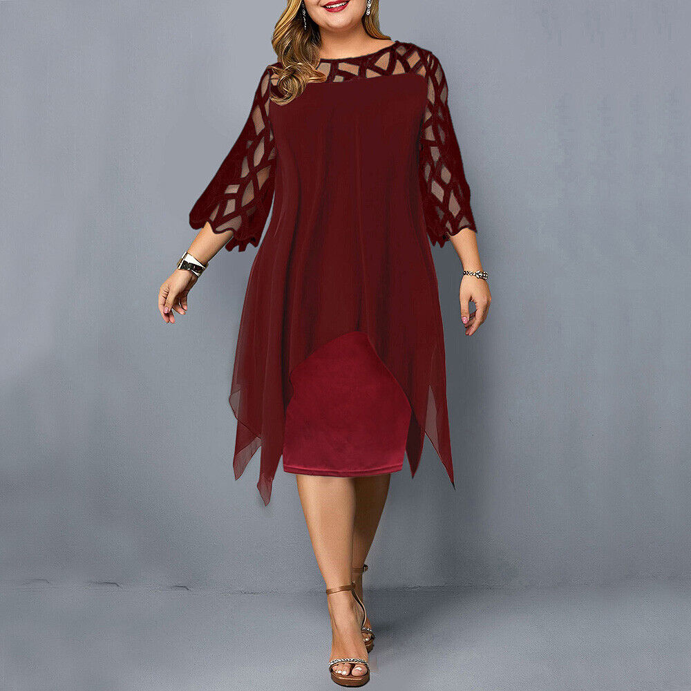 ODESSA | Stylish Plus-Size Midi Dress for Contemporary Women