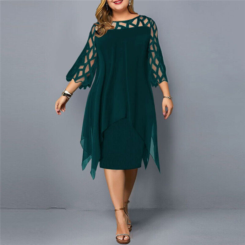 ODESSA | Stylish Plus-Size Midi Dress for Contemporary Women