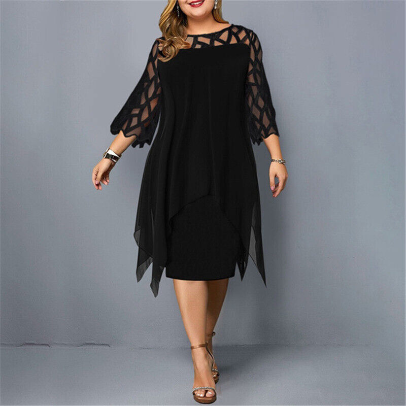 ODESSA | Stylish Plus-Size Midi Dress for Contemporary Women