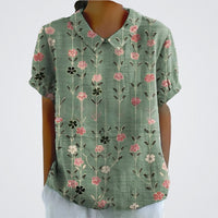 Green floral print