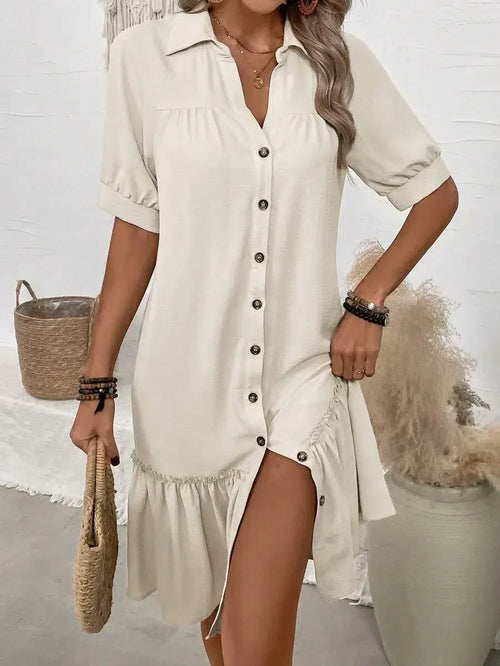 MCKENNA | Ruffled Button-Down Dress