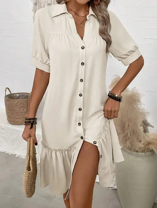 MCKENNA | Ruffled Button-Down Dress