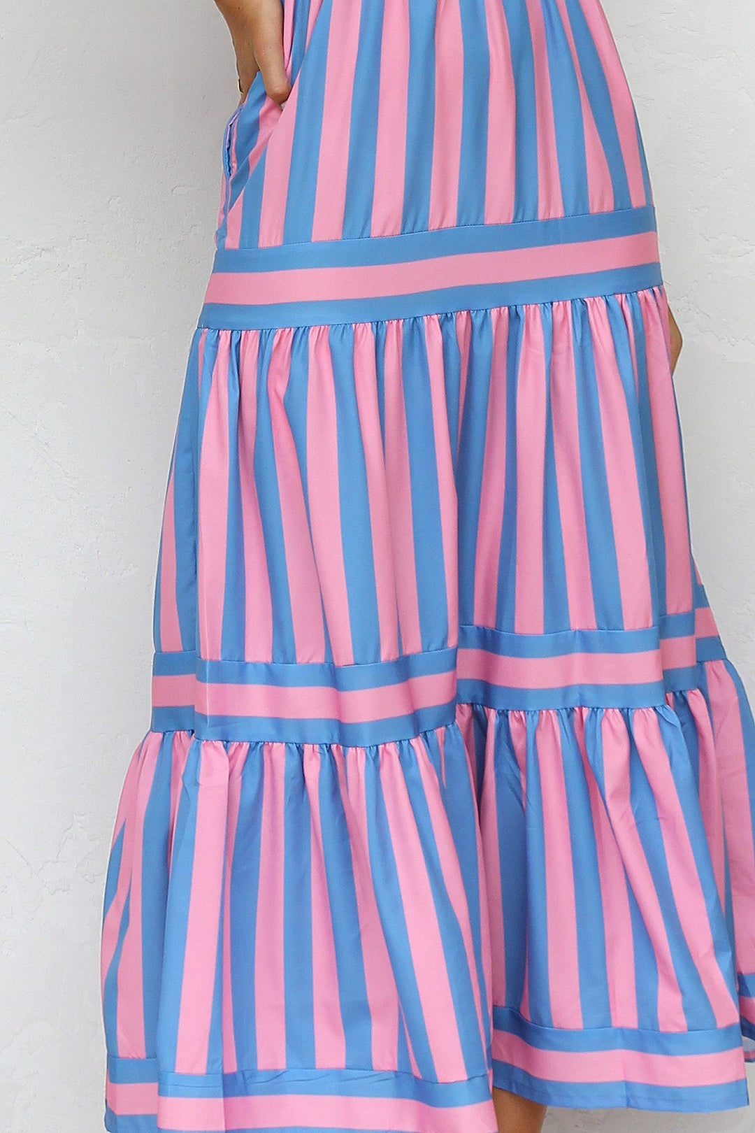 MOUNA | Striped Spaghetti Strap Dress