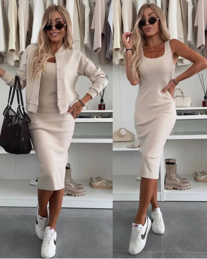 MANDY | Coordinated Midi Dress and Jacket Ensemble
