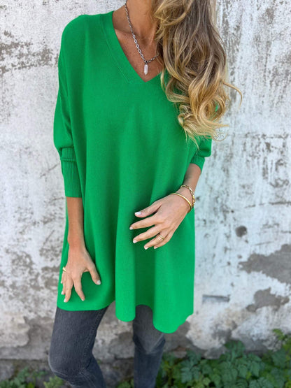 BESSY | Cozy V-Neck Jumper with Long Sleeves
