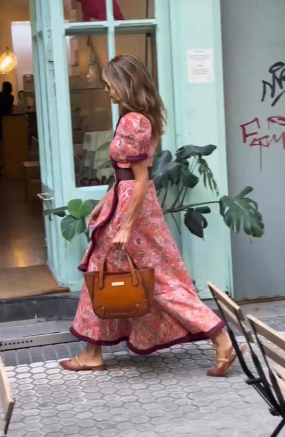 LOAVIE | Chic Long Dress Featuring Puffy Sleeves