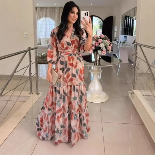 LARSA | Elegant Long Floral Dress