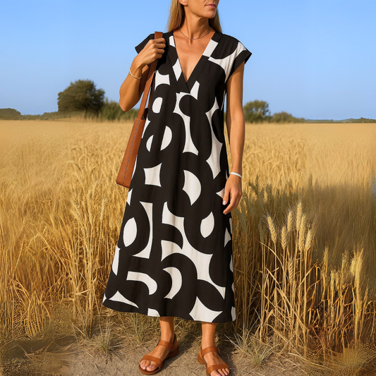 GEORGINA | Sophisticated V-Neck Dress