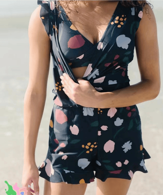 MARGARET | Ruffled Bathing Suit with Built-in Breast Support