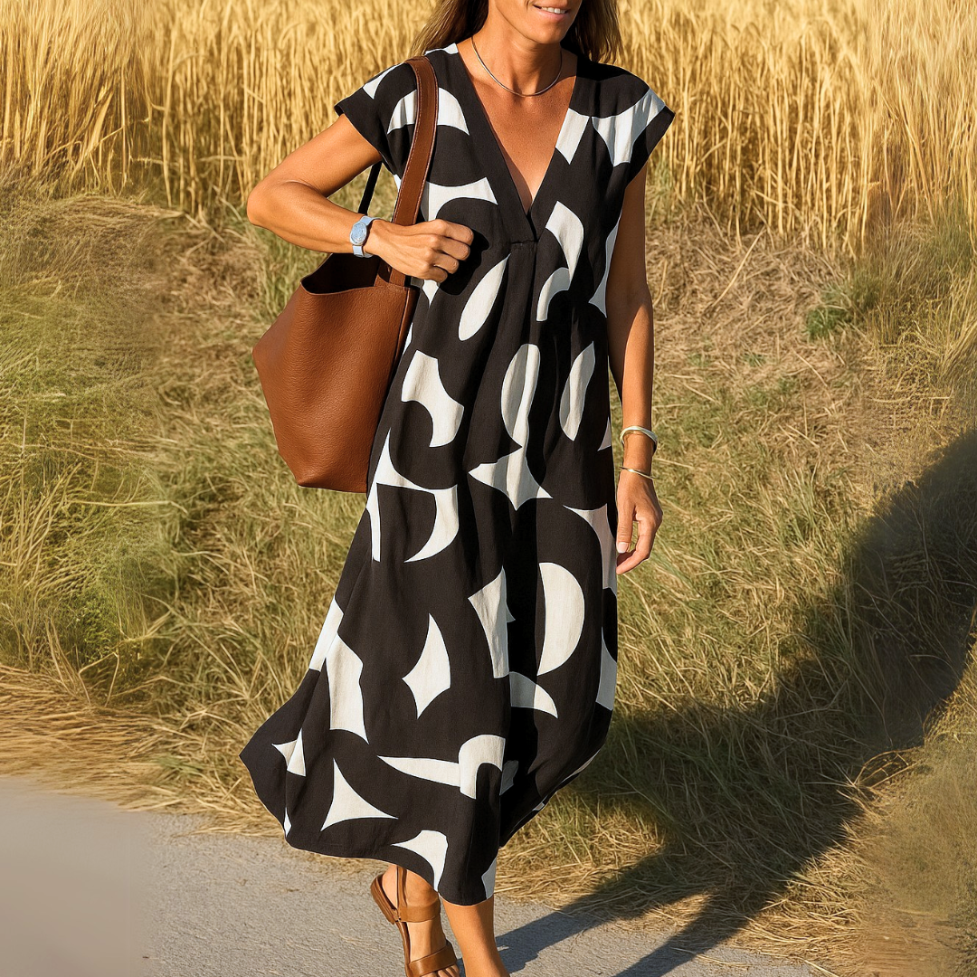 GEORGINA | Sophisticated V-Neck Dress