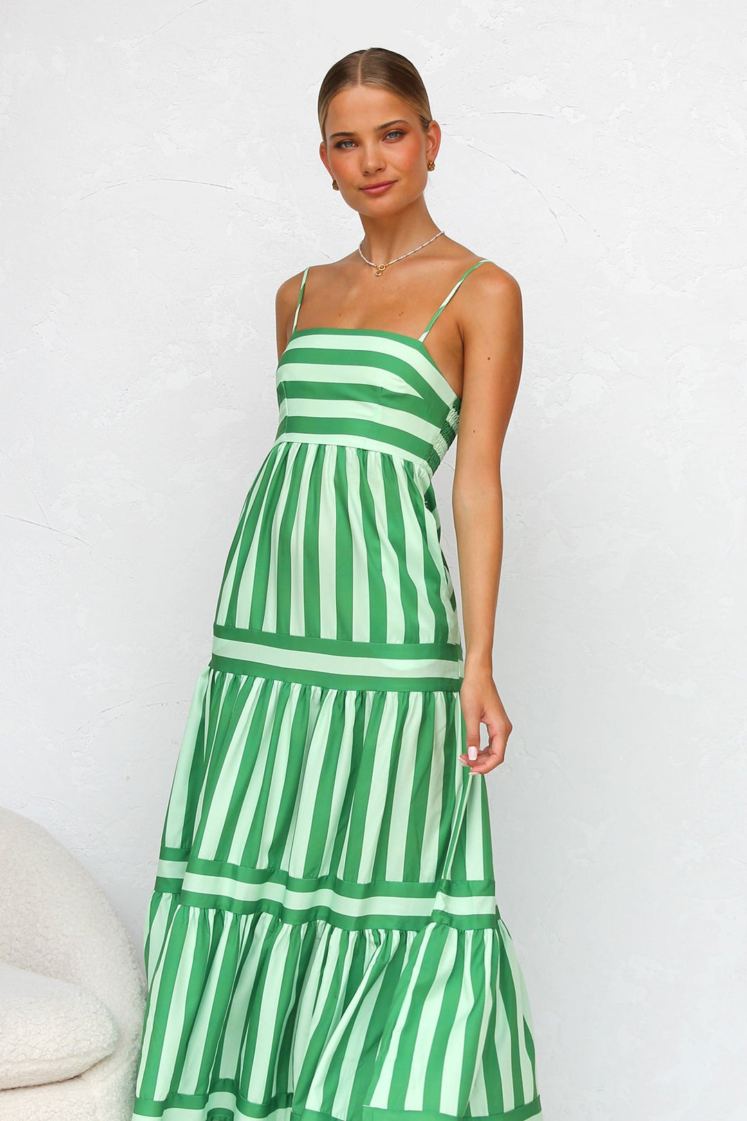 MOUNA | Striped Spaghetti Strap Dress