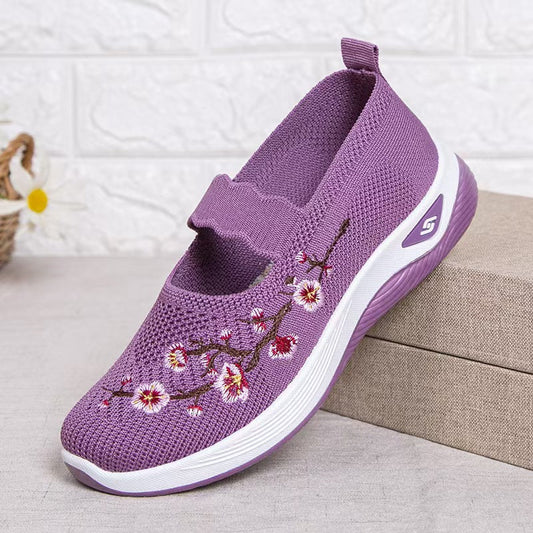 TRACY | EMBROIDERED FLOWER ORTHOPEDIC SLIP-ON SHOES