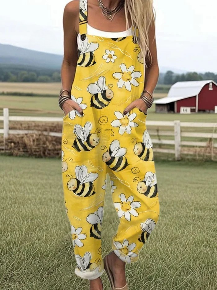 CAROLE | PLAYFUL PRINT WOMEN'S SUMMER DUNGAREES