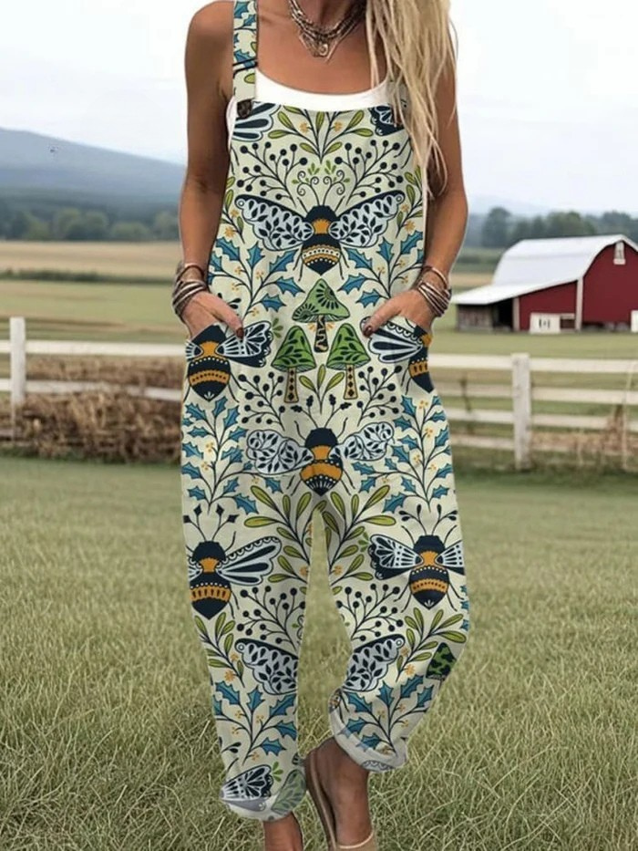 CAROLE | PLAYFUL PRINT WOMEN'S SUMMER DUNGAREES