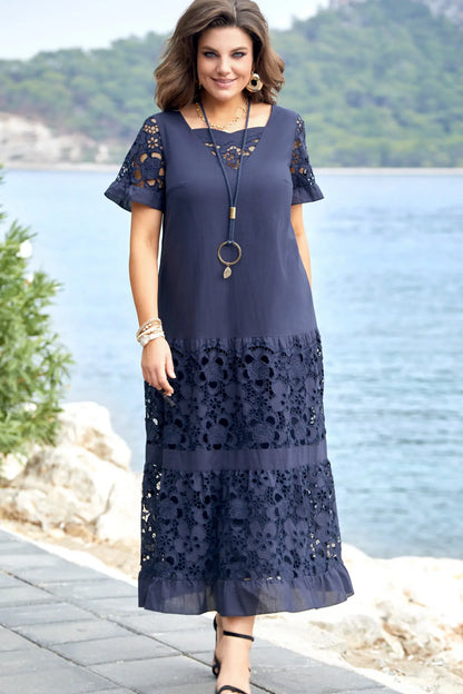 Navy Blue Maxi Dress by MALINA