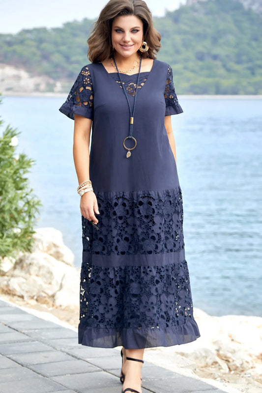 Navy Blue Maxi Dress by MALINA